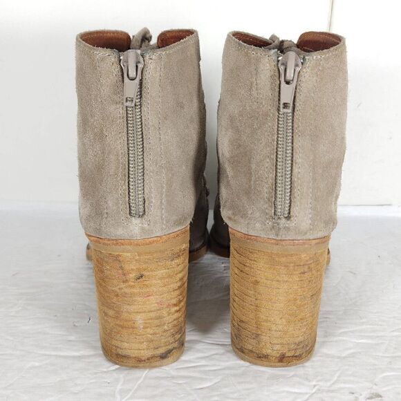 Jeffrey Campbell Women's Corwin US8 Taupe Suede Open Toe Lace-up Ankle Booties - Picture 11 of 14